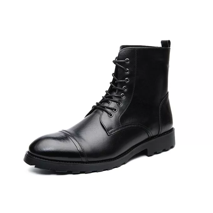 Men Black Leather Chelsea Boots